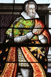 Francois de la Grange, Stained Glass Window Detail of the Assumption of the Virgin, Bourges