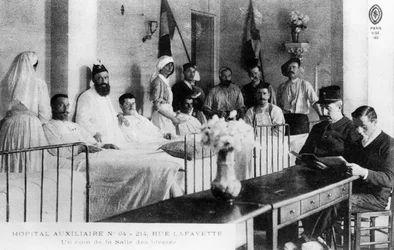 French Wounded, Auxiliary Hospital, Paris, France, World War I