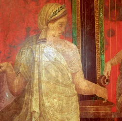 Fresco Detail, Ministrant Carrying a Tray of Food, 1st Century BC