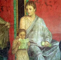 Fresco Detail, Young Girl Reading