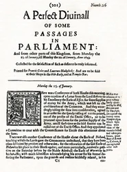 Front page of A Perfect Diurnall of Some Passages in Parliament, 1643, 1905