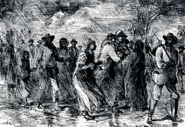 Fugitive slaves fleeing from Maryland to Delaware by way of the Underground Railroad