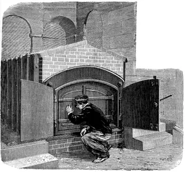 Furnace of the type to be installed in the Pere la Chaise crematorium, Paris, 1888