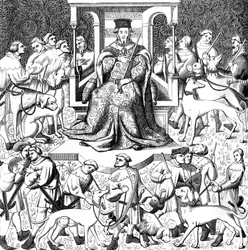 Gaston Phoebus teaching the art of venery