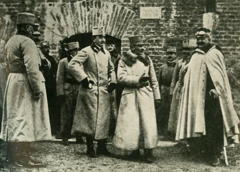 General Kusmanek and Prince Francis Joseph at Przemysl Fortress, First World War, 1915, c1920