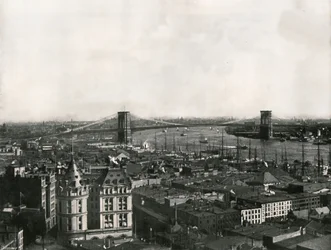 General View Showing the Brooklyn Bridge, New York, USA, 1895