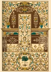 German Renaissance ceiling and wall painting, 1898