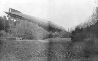 German Zeppelin L49 brought down and captured intact by the French