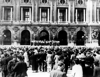 German Military Band Giving a Concert, Occupied Paris, 1940-1944