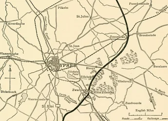 German Positions near Ypres, Flanders, First World War