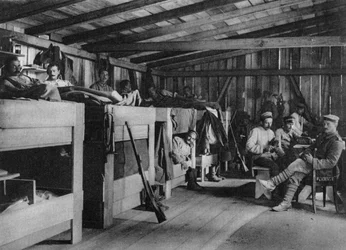 German soldiers in a reduit shelter, Vosges, France, World War I, 1916