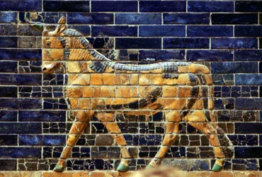 Glazed Brick Relief of a Bull on the Sacred Way Leading to the Ishtar Gate, Babylon