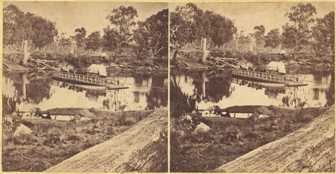 Golbourn Punt at Seymour, Australia, 1860s