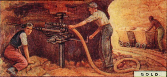 Gold - Drilling Blast Holes, South Africa, 1928