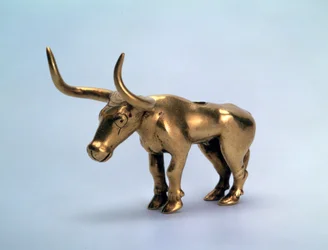 Gold Figurine of a Bull (Piece from a Pole of a Canopy, Scythian)