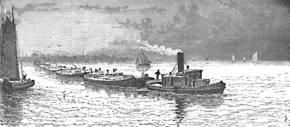 Grain-Vessels Leaving Chicago, 1883