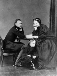 Grand Duke Nicholas Nikolaevich the Elder of Russia with His Wife and Son