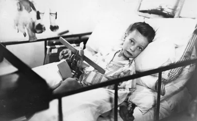 Greek Boy from Pylos Being Nursed in the Sick Bay of the British Battleship HMS Malaya