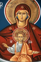 Virgin and Child, Greek Orthodox Icon, Thessaloniki, Greece