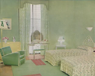 Green and White Colour Scheme for a Bedroom