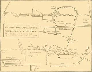 Ground Plan of New Road from Islington to Edgware Road, 1755