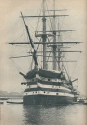 HMS Victory before she was removed to dry dock in 1922