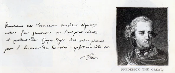 Handwriting and signature of Frederick the Great, King of Prussia