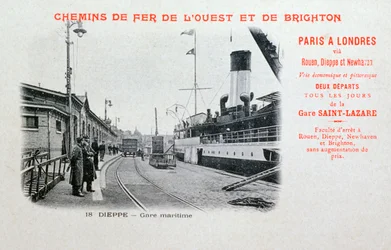 Harbour station, Dieppe, c1900
