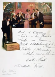 Heidsieck Champagne Advertisement on a Menu