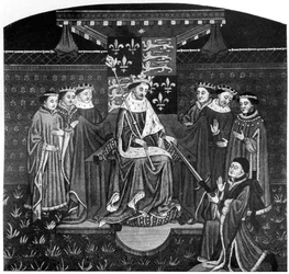 Henry VI presenting a sword to John Talbot, Earl of Salisbury