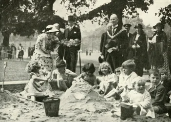 Her Majesty at the New Playground on the Site of the Old Foundling Hospital, 1936