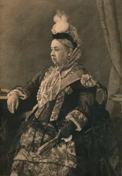 Her Majesty the Queen in the dress worn at the Jubilee Commemoration in Westminster Abbey, 1887