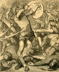 Hereward Cutting His Way Through the Norman Host, c1890