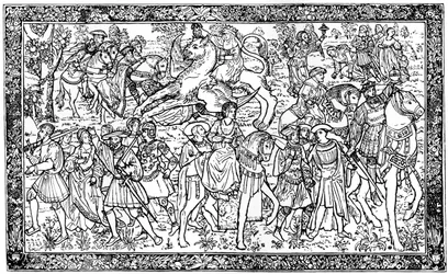 Historical and Allegorical Figures, Tapestry at Hampton Court Palace, Richmond, London