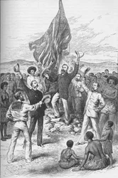 Hoisting the British Flag in New Guinea