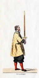 Holder of a sword, costume design for Shakespeares play, Henry VIII