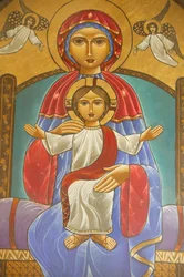 Holy Virgin and Saint John, Kame Coptic Monastery Icon, Egypt