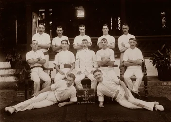 Hospital Orderlies of the 1st Royal Munster Fusiliers, Rangoon, Burma, 1913