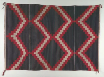Hubbell Revival-style Rug with Moki Moqui Stripes, c. 1890-1910