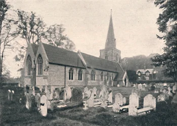 Hursley Church and Rectory, 1904