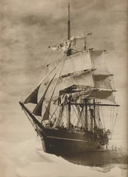 In an Icefield, a Superb Illustration of the Celebrated Whaler Terra Nova