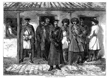 Interior of a Russian guardhouse, Crimean War, 1855