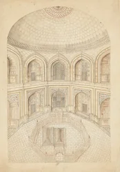 Interior of the Taj Mahal Mausoleum, early 19th century