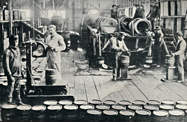 Iodine Being Prepared for Shipment in the Salitreras of Tarapaca, 1911