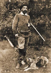 Isaac Ilyich Levitan with his dog Vesta