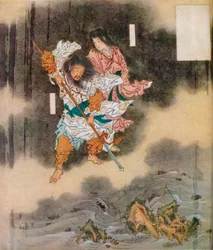 Izanagi and Izanami giving birth to Japan, c.1870, 1925