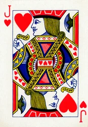 Jack of Hearts from a deck of Goodall & Son Ltd. playing cards, c1940