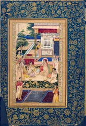 Jahangir and Prince Khurram with Nur Jahan