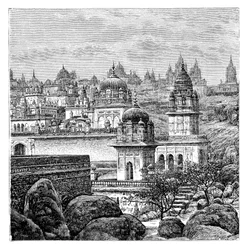 Jaina temples, Junagadh, Gujarat, India, 1895