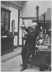 James Dewar, Scottish Chemist and Physicist in His Laboratory